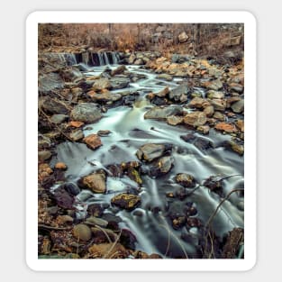 Long Exposure of a Stream in the Fall Sticker